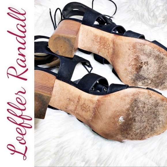 LOEFFLER RANDALL Hana Black Suede Leather Lace Up Gladiator Sandals, Size 7 - Picture 10 of 11